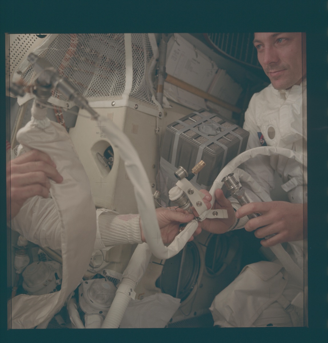 Lunar Module interior serving as lifeboat